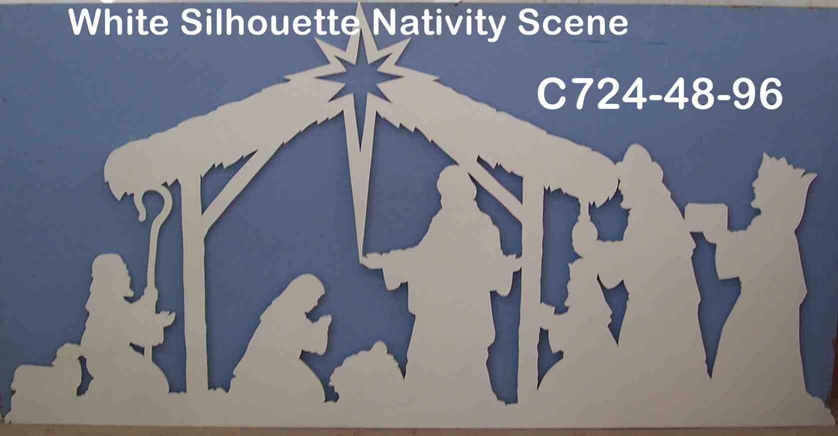 C724White Silhouette Nativity Scene